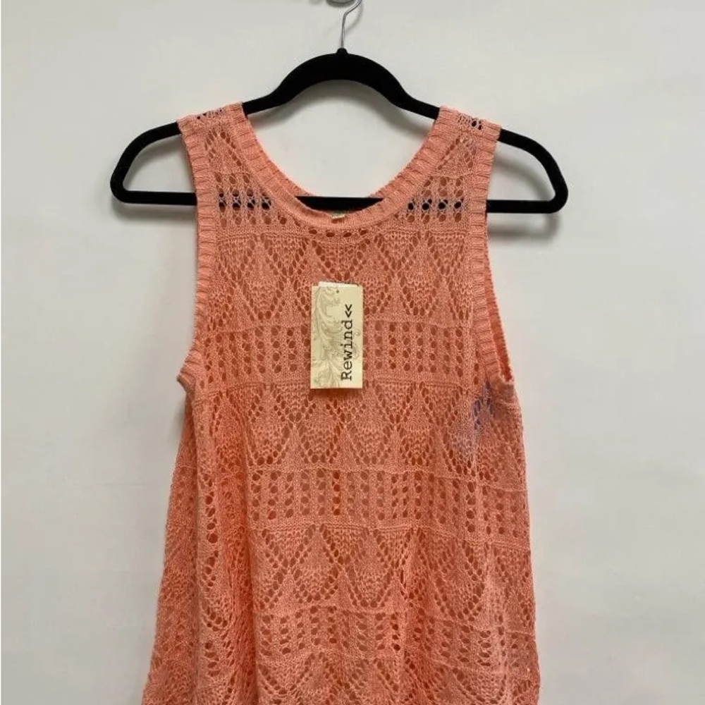 Rewind Women's Coral Crochet Tank Top